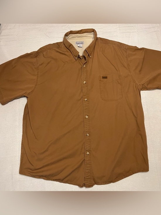 Carhartt Other - Carhartt Men's Tan/Brown Button-Down Work Shirt 2XL